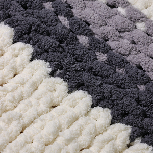 <strong>Chunky</strong> <strong>Knit</strong> Blanket Black Grey White <strong>Throw</strong> Warm Soft Cozy for Sofa Bed Boho Home DecorBeautiful Home DecorCouch Bed Blanket Gift - Product Image 5