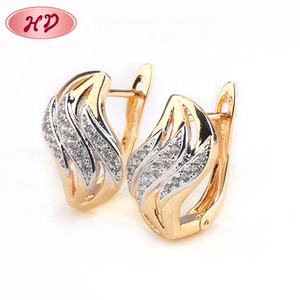 18K الذهب مطلي اللون تغيير أحدث لطيف مجوهرات للبنات أقراط - Product Image 5