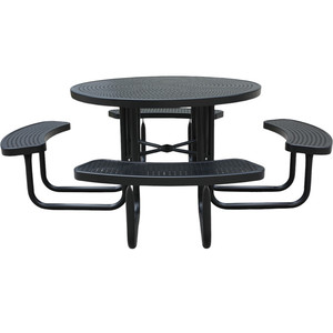 Đồ Nội Thất Ngoài Trời Thương Mại Kim Loại <span class=keywords><strong>8</strong></span> Người Vòng Dã Ngoại Bàn Ăn Thép Bên Ngoài <span class=keywords><strong>Patio</strong></span> Bên Ngoài Bàn Cà Phê Với Ô Lỗ - Product Image 6