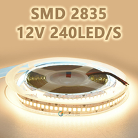 12V 24V 10mm 240leds/m SMD 2835 LED bande lumineuse 18 w/m LED bande FPC découpe galvanoplastie éclairage commercial