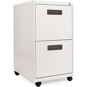 Alera ALEPAFFLG Light Gray Metal Pedestal 2 File <b>Drawers</b> 14.96 In. X 19.29 In. X 27.75 In. 2 Legal/Letter-Size File <b>Drawers</b> Left - Product Image 5