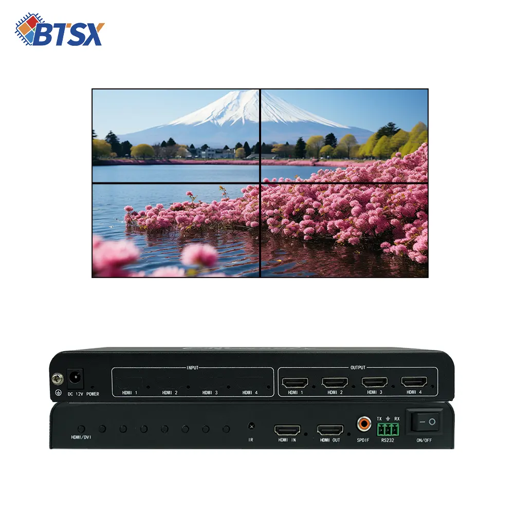 Bitvisus 4K60 điểm đến điểm HDMI đa chiếu cạnh pha trộn LCD video tường bộ vi xử lý