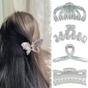 HUIXIN New Pearlescent Mermaid Claw Hair Clips Multiple Styles Women'S Glitter Illusion Party Summer Hair Claw