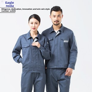 Workwear Set Spring Autumn Durable Cotton Factory Uniforms Men Moisture-wicking Protective <strong>Work</strong> Pants Mechanics <strong>Work</strong> Apparel - Product Image 4