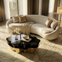 Table basse moderne en acier inoxydable de qualité supérieure, design irrégulier, pour hall d'hôtel et salon de villa