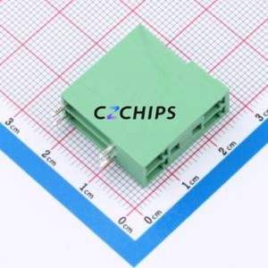 DGB381-2P2S-MG361 Plug-in Terminal Block Bent Lead Through Hole,P=3.81mm Board-to-Board / Socket - Closed 2x2P 3.81mm Green - Product Image 1