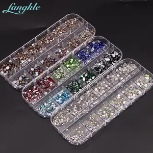 Diamantes de imitación para decoración de uñas, cristal 3D, venta al por mayor