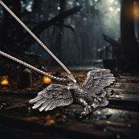 Collar con colgante de punk rock Retro Vintage para hombre, águila fundida de acero inoxidable 316L con chapado en oro para ocasiones de fiesta