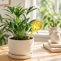 Lot de 8 Globes d'arrosage en verre soufflé à la main pour plantes en pot, 6*15cm, avec système d'auto-arrosage