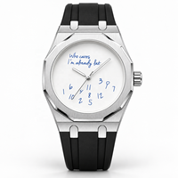 Qui s'en soucie ? Je suis déjà en retard. Montre homme simple et tendance, chiffres arabes, quartz, silicone, résistante à l'eau 30M, style sport, alliage.