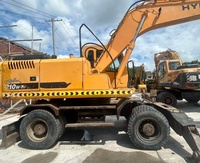 Excavatrice Hyundai R210W 7 roues d'occasion d'origine coréenne, moteur Cummins, bien entretenue, d'occasion, Hyundai R210W 7, excavatrice hydraulique
