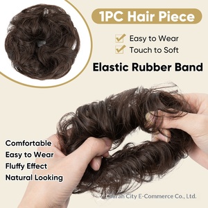 Perruque <span class=keywords><strong>chignon</strong></span> bouclée pour femme en gros avec élastique, <span class=keywords><strong>cheveux</strong></span> courts <span class=keywords><strong>naturels</strong></span>, commerce extérieur transfrontalier - Product Image 3