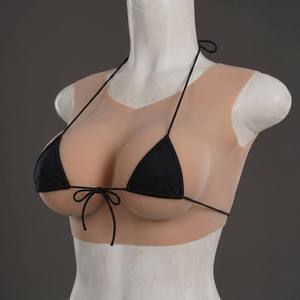Prótesis de silicona de <span class=keywords><strong>busto</strong></span> completo con cuello redondo, placa pectoral falsa para crear curvas femeninas, realista para Crossdresser, CD, MTF, Cosplay - Product Image 3