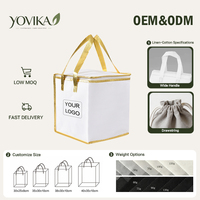 Sac isotherme pliable réutilisable en non-tissé avec doublure en aluminium et fermeture éclair, options personnalisables pour événements d'entreprise
