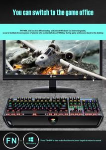 คีย์บอร์ดเกมมิ่งแบบมีสาย RGB 104 ปุ่ม ขายส่ง USB 2.0 ไฟแบ็คไลท์ LED คีย์บอร์ดระดับมืออาชีพ รูปแบบภาษาอังกฤษ โครงสร้างโลหะ - Product Image 5