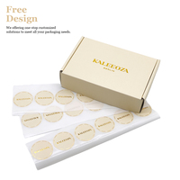 Ensemble d'emballages de luxe en carton ondulé E Flute, couleur beige crème, avec logo estampé à chaud or, pour cosmétiques, soins de la peau et bijoux