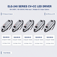 Alimentation à découpage MeanWell ELG-240 240W pour LED, 24V 36V 42V 48V 54V AC/DC, étanche IP67, courant et tension constants, SMPS