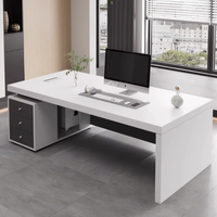 Bureau d'ordinateur moderne en bois durable et réglable avec armoire latérale, personnalisable pour commandes en gros