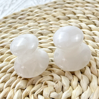 Outil de Massage Guasha Champignon en Pierre de Jade Naturelle Populaire, Cristal de Jade Blanc, Soin du Visage en Pierre Précieuse Gua Sha Champignon