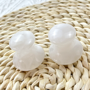 Outil de Massage <span class=keywords><strong>Guasha</strong></span> Champignon en Pierre de Jade Naturelle Populaire, Cristal de Jade Blanc, Soin du Visage en Pierre Précieuse Gua Sha Champignon - Product Image 4