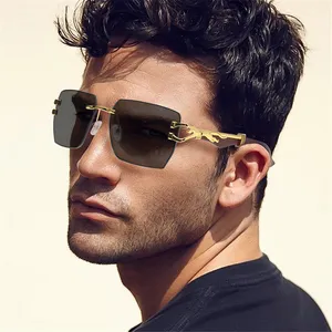 Kenbo Vintage lujo hombres mujeres gafas de sol sin montura marca diseñador moda UV400 gafas de sol baratas al por mayor señoras gafas