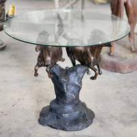 Table basse RELONG en bronze coulé, design antique, style européen, personnalisable, disponible à la vente