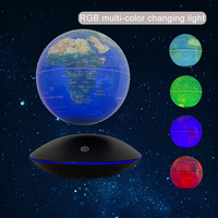 Globe terrestre à lévitation magnétique HCNT Factory avec lumière LED RGB, décoration d'intérieur, certifié CE/FCC, cadeau personnalisé pour la vente en gros