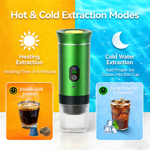 Machine à expresso portable semi-automatique avec écran LED, 20 bars, 3 en 1, cafetière électrique USB, réservoir d'eau de 150 ml, voyage, extérieur - Product Image 3