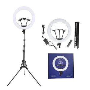 Lampu Cincin Ponsel LED Dapat Diredupkan Selfie Mode 3 Warna dengan Dudukan Ponsel Tripod Berdiri