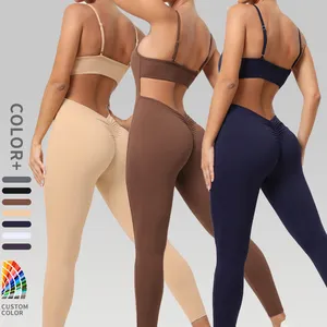 Top Seller Mulheres Workout Seamless Macacão Yoga Ribbed Bodycon One Piece Spaghetti Strap Leggings Macacão Macacão