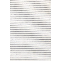 Tapis moderne rayé en chenille gris Luna, 7 mm, à poils ras, tissé à la machine, lavable, antidérapant, écologique, adapté aux animaux domestiques, pour la maison