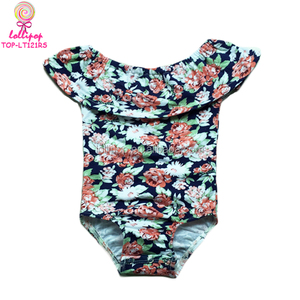 Leotardo sin Mangas con Hombros Descubiertos para Bebé Niña, Color Neón Lima, Rosa Intenso, Naranja, Dorado, Leotardo con Volantes y Broches para Bebé - Product Image 4