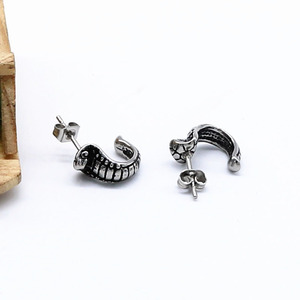 yunnique Snake <b>Stud</b> Earrings Tibetan <b>Silver</b> Titanium Steel Animal Shape Fashion Jewelry for Men Women - Product Image 4