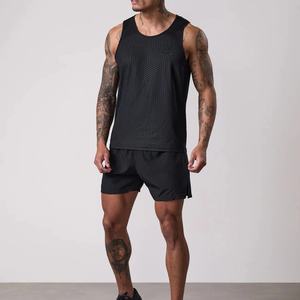 Camiseta sin mangas de punto transpirable con cuello redondo de elastano para hombre, talla grande, de algodón, informal, de malla, al por mayor y personalizada - Product Image 3