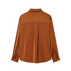 Kemeja wanita musim gugur 2025, gaya kasual baru, serbaguna, bertemperamen, kerah lapel, retro, chic, lengan panjang. - Product Image 2