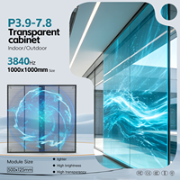 Pantalla LED Transparente P3.91 P7.81 para Interiores y Exteriores, Ventana de Vidrio de Alta Transparencia, Video Wall LED