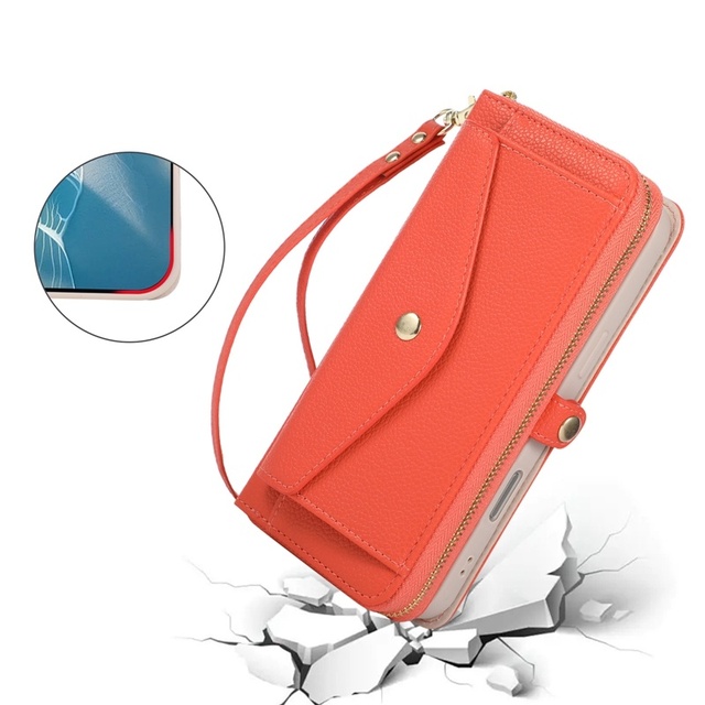 Wholesale Cross Body Leather case with Zipper Pocket Cover for Redmi Note 12/Note 13 Pro/Note 14 Pro Plus