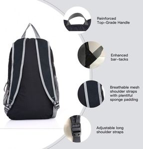 Muestra gratuita de mochila plegable para senderismo y camping al aire libre para hombres y mujeres hecha con botellas de plástico recicladas personalizadas - Product Image 3
