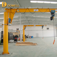Grue à flèche de type colonne 1T 3T 5T avec palan électrique à câble pour levage industriel à faible hauteur de plafond