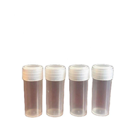 Frascos de Plástico Transparente de 5 ml con Tapa de Rosca, Forma Cilíndrica, Material PP, Contenedor para Almacenamiento de Productos Químicos