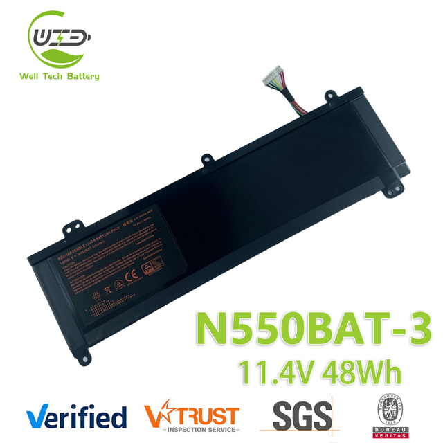 Replacement Laptop Battery N550BAT-3 for Clevo N550RC N550RN N551RC N551RN Machenike F57-D1T D2 D3 D4 D5R Notebook Battery