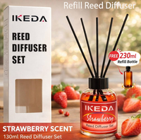 Diffuseur de parfum à bâtonnets de lavande 130 ml, désodorisant d'ambiance sans flamme avec flacon de recharge gratuit 230 ml, bâtonnets en rotin pour la décoration intérieure