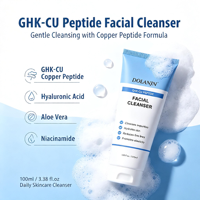 Nettoyant Visage Hydratant Anti-Rides au Peptide de Cuivre GHK-CU, Aloe Vera Naturel et Niacinamide – Marque Privée OEM