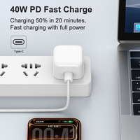 Mini Cargador Rápido USB-C PD 3.0 de 40W, Ultra Portátil, Plegable, con Enchufe de Viaje, Resistente al Fuego