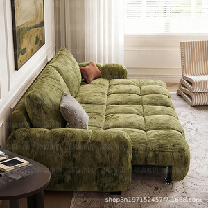 Canapé-<span class=keywords><strong>lit</strong></span> combiné multifonctionnel en tissu ; Nouveau style 2025, <span class=keywords><strong>lit</strong></span> <span class=keywords><strong>électrique</strong></span> rétro extensible avec cadre en bois massif - Product Image 3