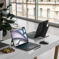 Clavier sans fil rétroéclairé RGB ZHISHUI avec protection intégrale, rotation à 360 degrés, design léger pour iPad Air M4