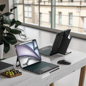 Защитный чехол-клавиатура ZHISHUI с RGB-подсветкой, беспроводная, с полной защитой корпуса, вращение на 360 градусов, легкий дизайн для iPad Air 11 дюймов M2/M3 - Product Image 1