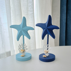 Artesanías Decorativas de Madera con Forma de Estrella de Mar, Estilo Mediterráneo, Color Sólido, Redondas, para Decoración de Mesa en Hogar o Restaurante - Product Image 3