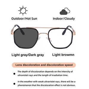 Gafas de Sol Partagas al por Mayor, Diseño de Moda, Logotipo Personalizado, <span class=keywords><strong>Doble</strong></span> Puente, Fotocromáticas, Anti Luz Azul, UV400, para Hombre - Product Image 5