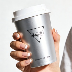 Vasos de Papel Kraft Plateados con Impresión Offset Personalizada, Vasos de Café de Doble Pared Aislados para Bebidas Calientes, Espresso, Café, Venta al por Mayor - Product Image 5